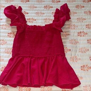 SHEIN Pink Ruffled Tank Top